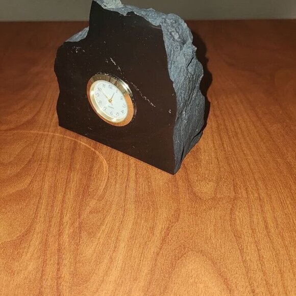 Shungite Stone Desktop Clock Handmade Home Decor Clock Mother's Day Gift B - Picture 2 of 4